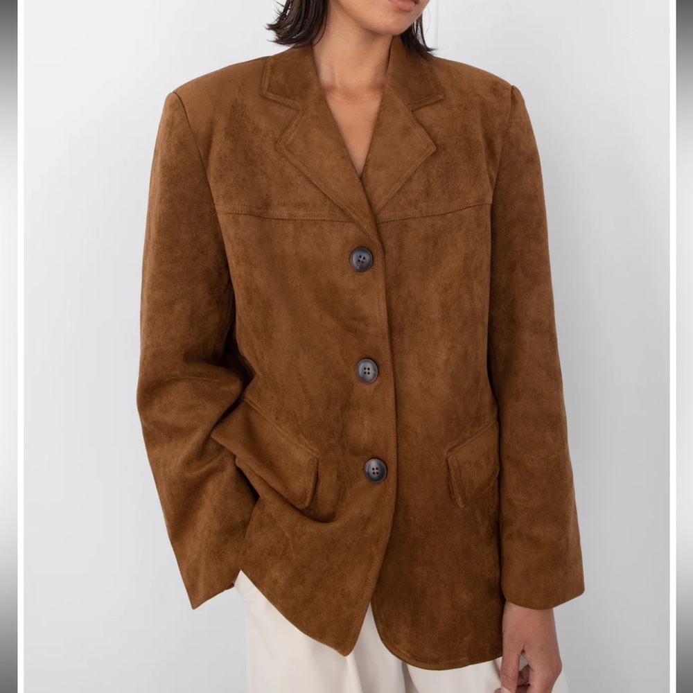 OVERSIZED VEGAN SUEDE BLAZER